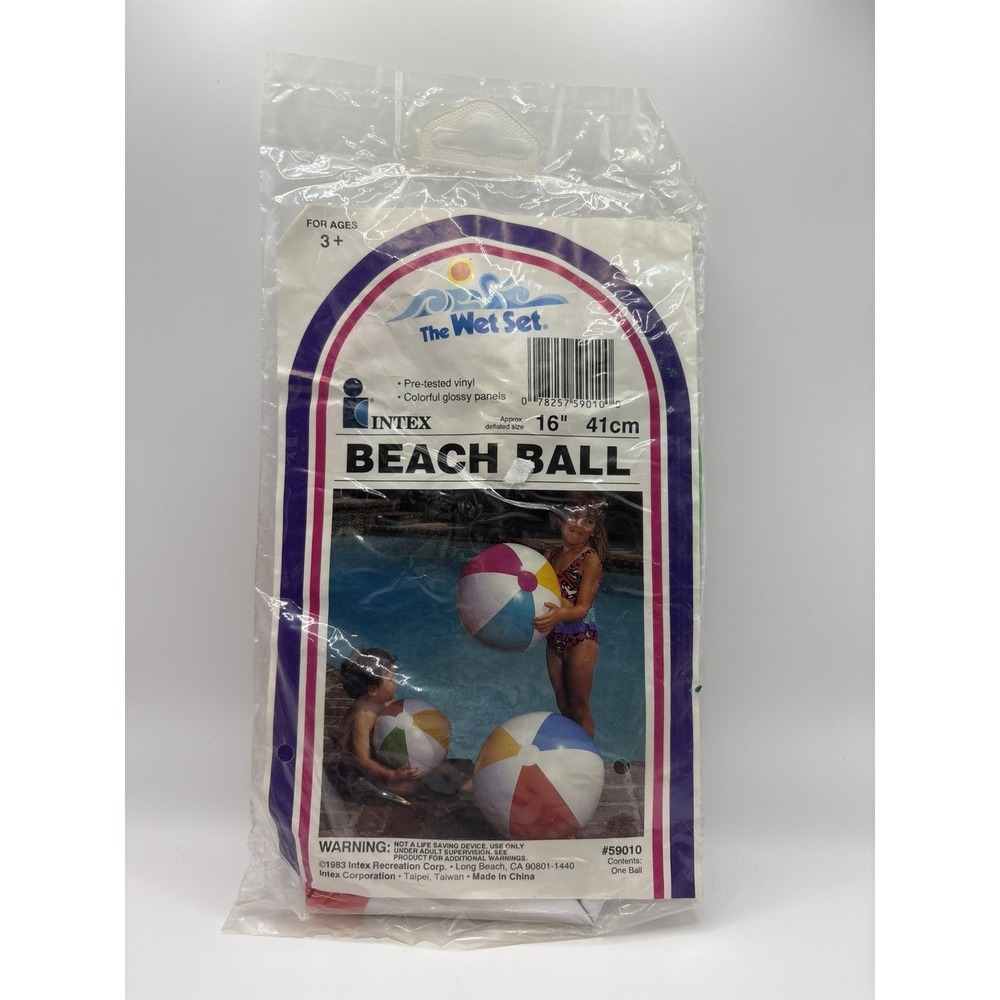 Intex #59020 Vintage 1997 16" Beach Ball Inflatable Pool Toy NOS